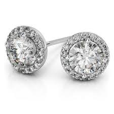 The bigger the diamond, the higher the price difference. Diamond Halo Stud Earrings In White Gold 1 2 Ctw