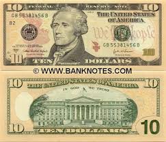 United States Of America 10 Dollars 2004 Dollar Banknote Banknotes Money Money Template