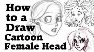 How To Draw A Cartoon Female Head - Youtube