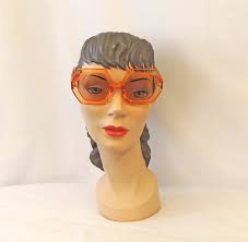 Beverly Clear Orange Sunglasses Retro 1960's 1970s Style UV400