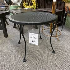 Classic café style comes right to your back door in this woodard iron cafe series mesh top iron 30 in. Ow Lee Micro Mesh Wrought Iron Round 24 End Table Spokane Wa Furniture Store Spokane Jacobs Custom Living
