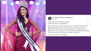 Kasama na rito ang mga premyong. Husband Of Late Sen Miriam Santiago Expresses Support For Miss Universe 2020 Rabiya Mateo The Filipino Times