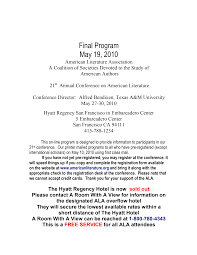 Final Program May 19, 2010