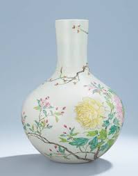 A Magnificent And Rare Famille Rose Vase Tianqiuping Yongzheng Six Character Seal Mark And Of The Period 1723 1735 Antique Porcelain Dolls Rose Vase Vase