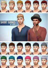 Simsontherope Short Bangs Hairstyle Sims 4 Hairs Short Hair With Bangs Hairstyles With Bangs Short Bangs