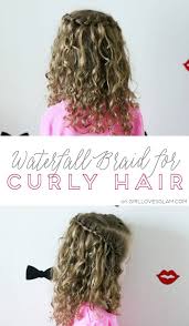 ♥ how to french braid pigtail with waterfall braid bangs with curls| hairstyles for medium hair. Waterfall Braid For Curly Hair Girl Loves Glam