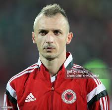 Albania's Ansi Agolli looks