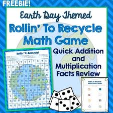 Earth Day Math Game Addition Multiplication Facts 100s Chart Review Freebie