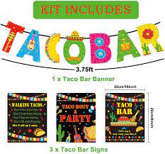 How to make food tent cards. Buy Taco Bar Decoration Kit Mexican Banner Table Sign Food Tent Cards Cinco De Mayo Fiesta Birthday Party Bachelorette Bridal Shower Favors Supplies Set Of 22 Online In Vietnam B08v576cpf