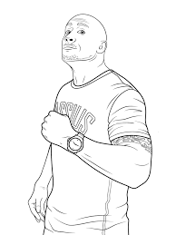Wwe wrestler coloring pages are a fun way for kids of all ages to develop creativity focus motor skills and color recognition. Wwe Dwayne The Rock Johnson Coloring Page Free Printable Coloring Pages For Kids