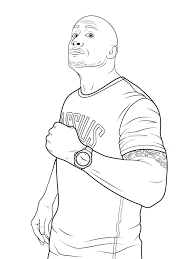 Wwe wrestler coloring pages are a fun way for kids of all ages to develop creativity focus motor skills and color recognition. Wwe Dwayne The Rock Johnson Coloring Page Free Printable Coloring Pages For Kids