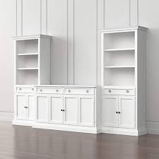 White sliding door media cabinet provides plentiful storage and organization in an elegant unit. Cameo 3 Piece Modular White Media Entertainment Center With Storage Bookcases Crate And Barrel Canada