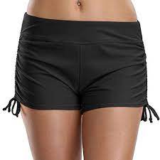 Sociala Women S Side Shirred Swim Shorts Tankini Bottom Boardshorts Swimsuit Full Lined Stretch Fa Swim Shorts Women Swim Suit Bottoms Womens Swimsuit Bottoms