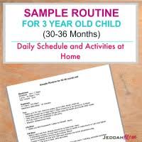 Sample Routine For A 3 Year Old Child