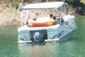 is this guy sinking pontoon boat