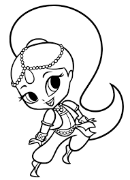Shimmer and shine coloring pages. Cute Shimmer Coloring Page Free Printable Coloring Pages For Kids