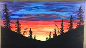 Feel free to explore, study and enjoy paintings with paintingvalley.com Amazing Silhouette Sunset Painting Tutorial By Artist Andrea Kirk The Art Chik Youtube