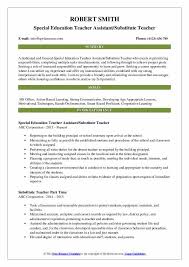 Substitute Teacher Resume Samples Qwikresume
