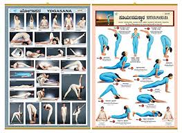 After completing all his spiritual rituals, he started traveling all around the world to spread awareness of yoga. Buy Yoga Charts 1 Surya Namaskar 2 Yogasana Set Of 2 Wall Charts Captions In English Kannada With Beautiful Frame At Top And Bottom Printed On Real Art Paper
