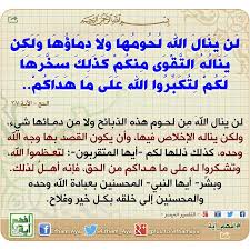 لن ينال الله لحومها ولا دماؤها ولكن يناله التقوى منكم كذلك Flickr