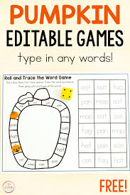 Pumpkin Editable Board Game Worksheets for Math or Literacy
