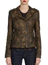 Saucy Marc New York By Andrew Marc Women S Distressed Leather Jacket Bronze Xs Distressed Leather Jacket Designer Outfits Woman Leather Jacket