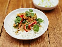 This recipe is part of our spring grocery bag menu featuring 5 easy weeknight dinners made from 1 grocery bag of ingredients. Vegetable Curry With Raita Meat Free Monday