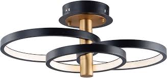 Et2 E24323 Bkgld Hoopla Modern Black Gold Led Ceiling Lighting Fixture Et E24323 Bkgld