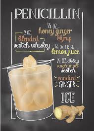 Penicillin Cocktail Bar Metal Poster Giovanni Poccatutte Displate Penicillin Cocktail Alcohol Drink Recipes Bars Recipes