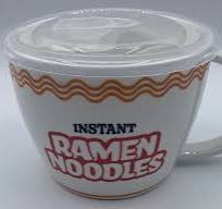 Instant Ramen Noodles Soup Cup W/ Lid Dishwasher & Microwave Safe Mug