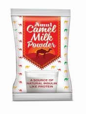 The liquid milk will be sold in bottles and pouches, not in powder form. Amul Introduces Camel Milk Powder Ice Cream