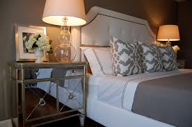 Bedroom nightstand light mirror behind the light | bedroom. Mirror Nightstand Contemporary Bedroom Benjamin Moore Galveston Gray