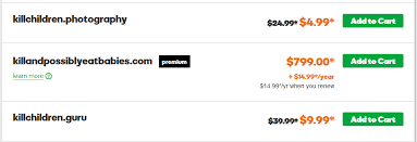 Godaddy Auctioning And Selling Despicable Domain Names Onlinedomain Com