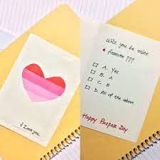 Show them how much you care with a diy handmade greeting card. Propose Day Card Valentine Day Weekly Cards Making Diy Crafts For Husband Wife Boyfrien Valentines Card For Husband Husband Birthday Card Simple Birthday Cards