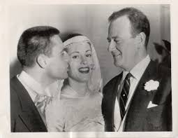 Dedicatedtoduke Duke With Daughter Toni And Her Husband Donald La Cava On Their Wedding Day 1955 I Think The Bri John Wayne Wayne Family Celebrity Couples