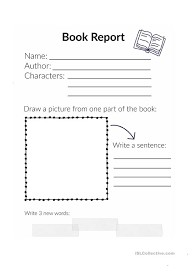 Book Report English Esl Worksheets Book Report Teaching Jobs Sentence Writing