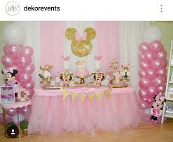 Minnie Mouse 1st Birthday Party Dessert Table And Decor Minnie Party Minnie Birthday Minnie Mouse Birthday Party