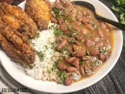 A few vegetables to start, a handful of common pantry spices, a couple of fresh herbs, some chunks of pork, and some red kidney beans. New Orleans Style Red Beans And Rice With Pickled Pork Red Beans And Eric