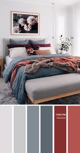 Dark Blue And Orange Colour Combos The Perfect Autumn Colour Palette Grey Bedroom Colors Bedroom Color Schemes Bedroom Colors