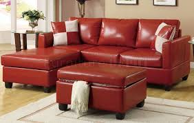 Small Sectional Sofas For Small Spaces Red Bonded Leather Contemporary Small Sectional Sofa W Ottoman Ecksofas Sofa Design Chaiselongue Sofa