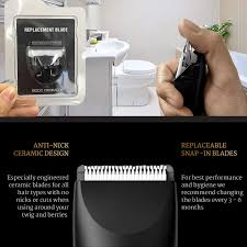 Although the product is specifically designed to tackle male body hair, it's still gentle enough to be used by sensitive skin types. Buy Pubic Hair Trimmer Groin Body Shaver And Groomer For Men Private Parts Beard Chest Head Tidy Balls With Our Rechargeable Manscaping Made Easy Grooming Kit With Replaceable Ceramic Safety Blades Online