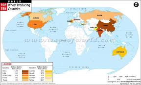 Countries By Largest Wheat Production World Top Ten India World Map Buy World Map Map