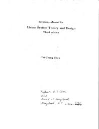 Chen Chi Tsong Linear System Theory And Design Solutions Manual Pdf Vse Dlya Studenta