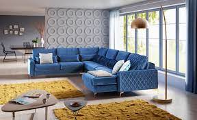 Ligne roset feng leder sofa ecksofa stoff. Attraktive Design Wohnlandschaft U Form Bettfunktion Extra Klasse Modern Stil Stoff Textil Samt Brillantblau Polster Sofa Couch Sitz Garnitur Ecksofa Bei Jv Mobel Osterreich