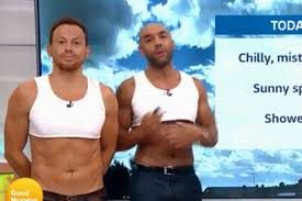 Itv weather is the national and regional forecast shown on uk terrestrial network itv, and is provided by the met office (except the channel islands forecast, which is provided by the jersey meteorological department). Good Morning Britain Weatherman Turns Heads Wearing Bizarre Crop Top For Men Liverpool Echo