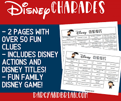 Well, what do you know? Printable Disney Themed Charades Game For Kids