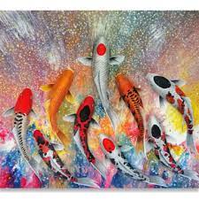 Colorful Koi Art Original Painting For