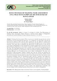 Apply now for a letter of credit. Pdf Effectiveness Of Training Need Assessment Tna Practices In Private Sector Banks Of Bangladesh