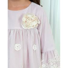 vestido tul bordado rosa abel lula