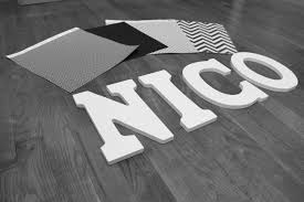Print and cut a letter template. Diy Decorate Wooden Letters For Nursery Popcorn And Pandas